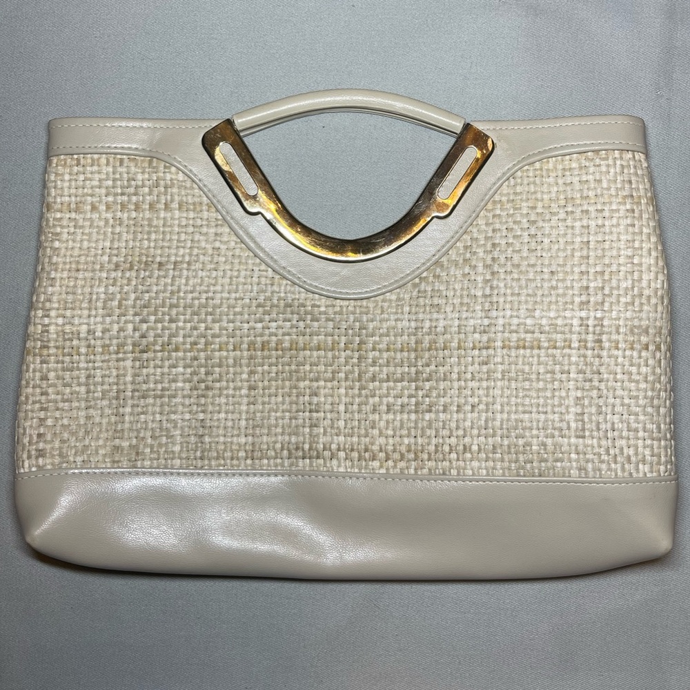 Elegant Cream and Gold Clutch